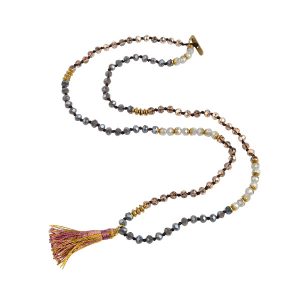 Colorful Crystal Bead Handmade Necklace with Tassel