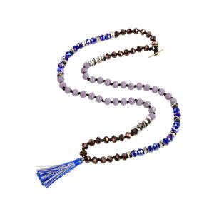 Colorful Crystal Bead Handmade Necklace with Tassel