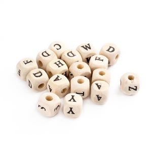 Wood Alphabet Beads