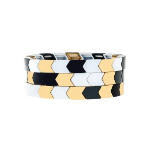 Aristocratic Black Golden Enamel Bracelet
