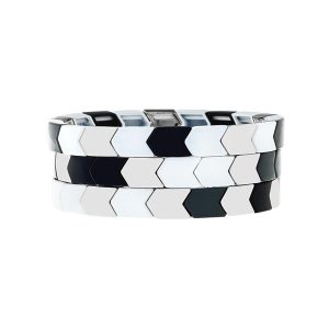 Aristocratic Black Golden Enamel Bracelet