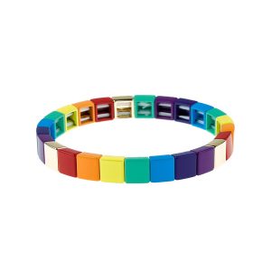 Colorful Square Tile Enamel Bracelet