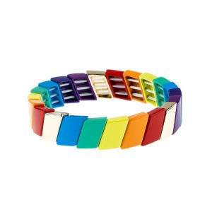Parallelogram Colorful Enamel Bracelet