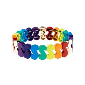 S Sharp Rainbow Enamel Bracelet