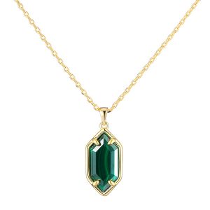 Gold Malachite Pendant Necklace