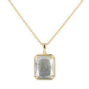Gold Labradorite Pendant Necklace