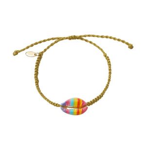 Adjustable Natural Rainbow Shell Friendship String Bracelet