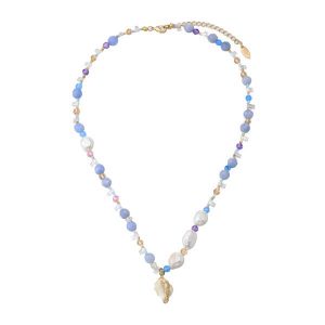 Irregular Pearl Natural Conch Pendant Necklace