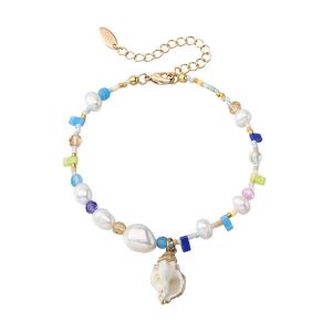 Bohemiam Pearl Bead Natural Conch Bracelet