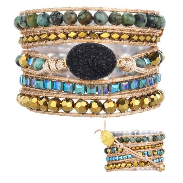 Amethyst Crystal Bracelet with Healing Turquoise-1