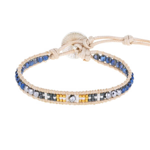 Single Layered Blue Boho Crystal Bracelets