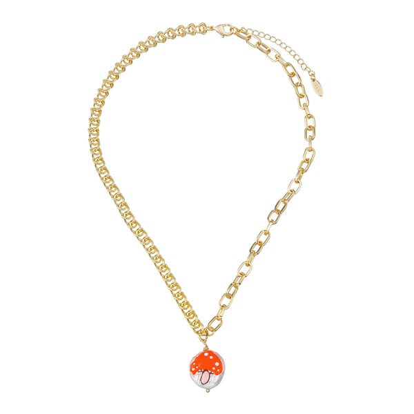 Dreamy Adorable Red Mushroom Drip Oil Necklace