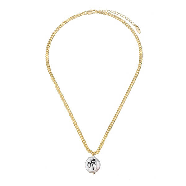 Seaside Vacation Coconut Tree Dripping Oil Necklace