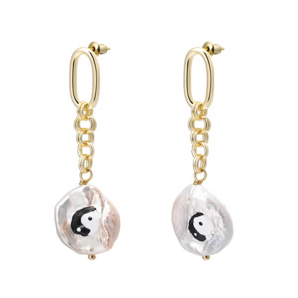 Tai Chi Pearl Drop Earrings