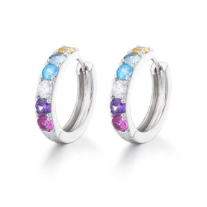 Colored Crystal Hoop Earrings