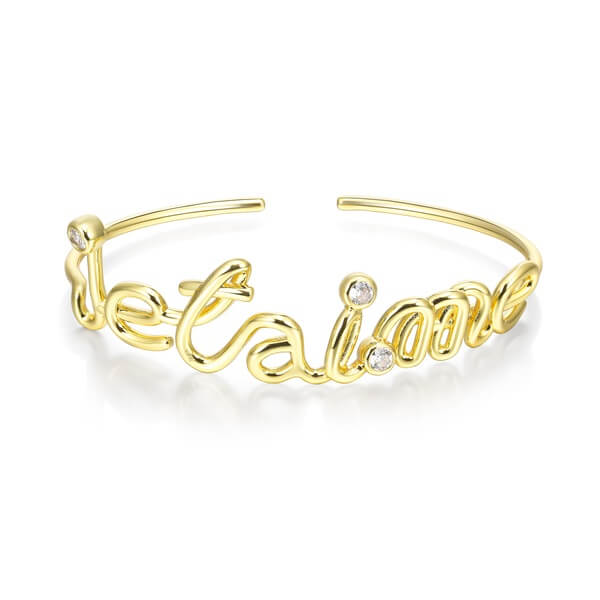 Je t'aime Open Bangle Bracelet