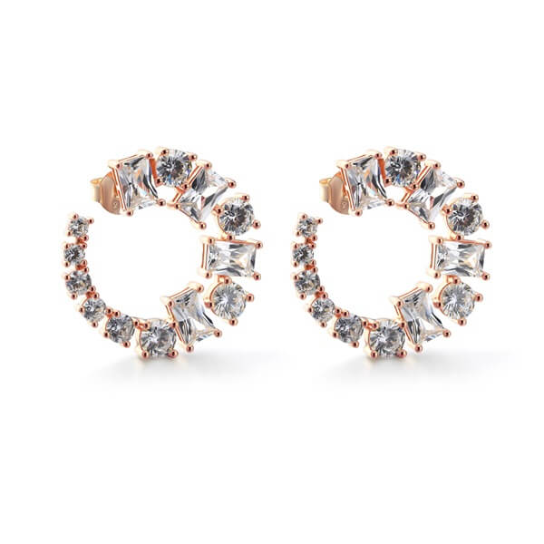 Mixed Cuts Crystals Tennis Hoop Earrings