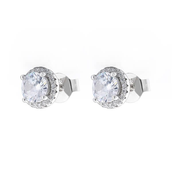 Round Crystal Stud Earrings