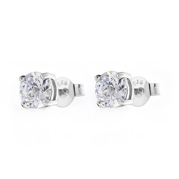 White Crystal Stud Earrings