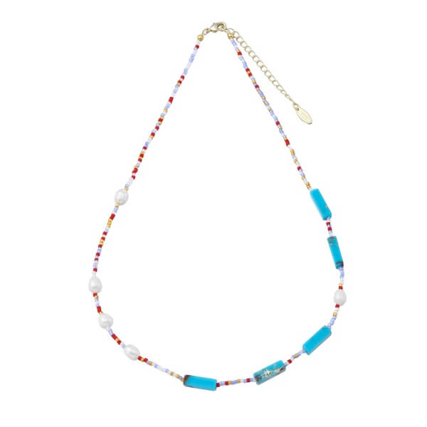 Pearl and Turquoise Mixed Bead Necklace