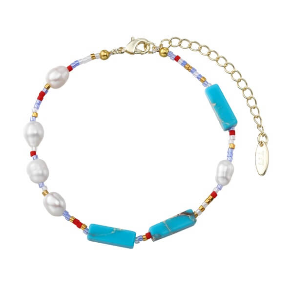Pearl and Turquoise Mixed Bead Bracelet