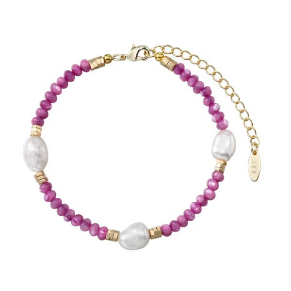 Purple Beads Bracelet with Pearls