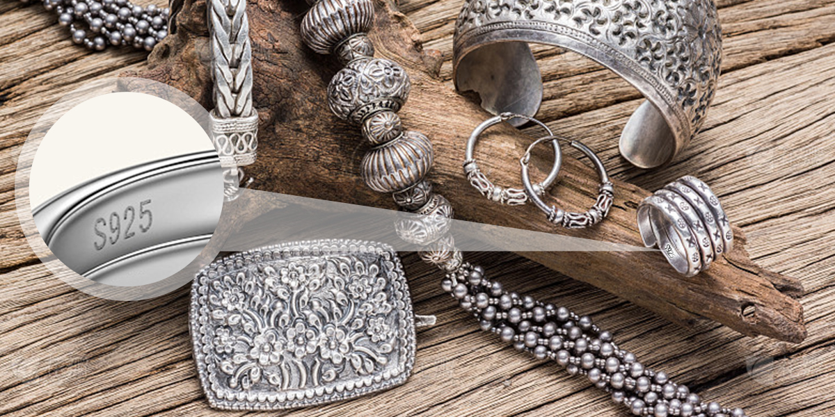 Silver jewelry stacking