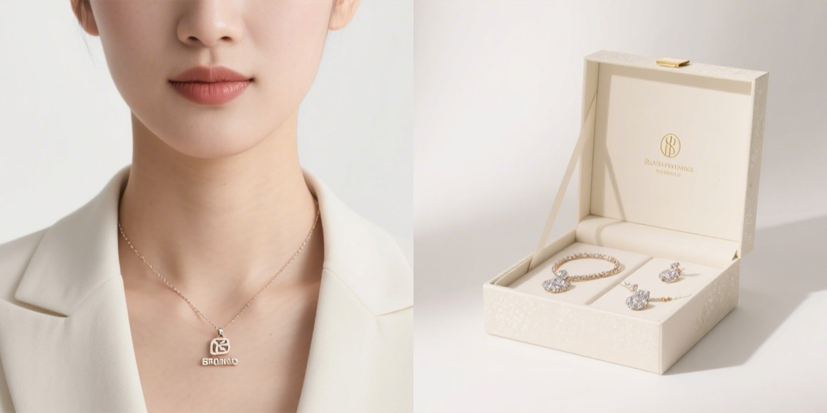 Jewelry used as brand merchandise and gift sets, highlighting emotional and business impact of personalization.